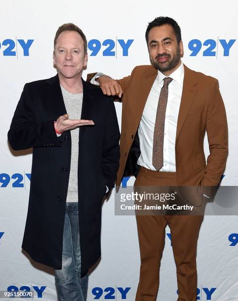 Kiefer Sutherland and Kal Penn attend the 92nd Street Y Presents: "Designated Survivor" Talk And Preview Screening at Kaufman Concert Hall on...