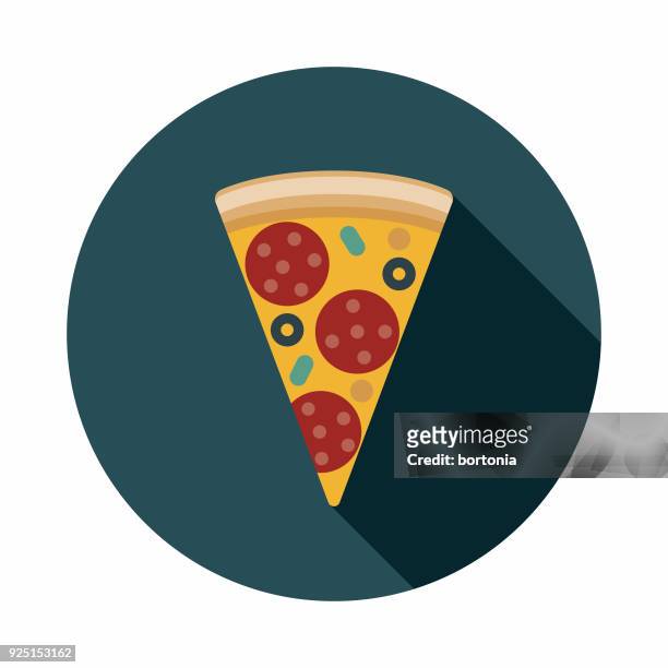 stockillustraties, clipart, cartoons en iconen met pizza platte ontwerp usa pictogram met kant schaduw - mozzarellakaas
