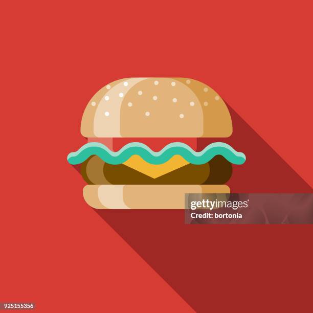 stockillustraties, clipart, cartoons en iconen met hamburger platte ontwerp usa pictogram met kant schaduw - hamburger