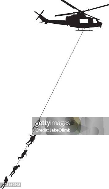 ilustraciones, imágenes clip art, dibujos animados e iconos de stock de helicóptero de transporte de soldados de silueta - salvavidas