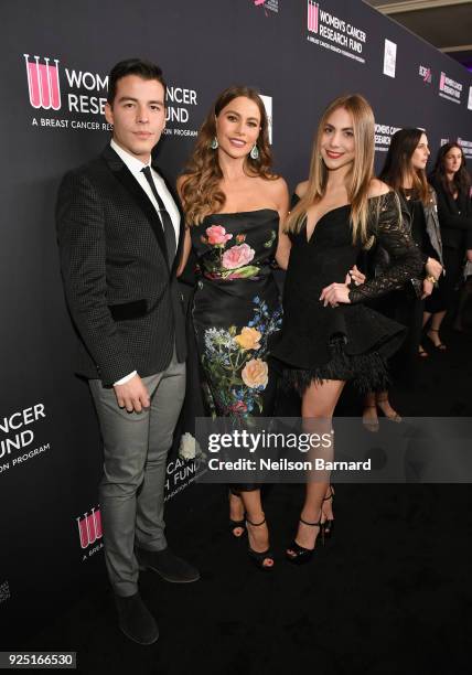 Manolo Gonzalez Vergara, Sofia Vergara and Claudia Vergara attend WCRF's "An Unforgettable Evening" Presented by Saks Fifth Avenue on February 27,...