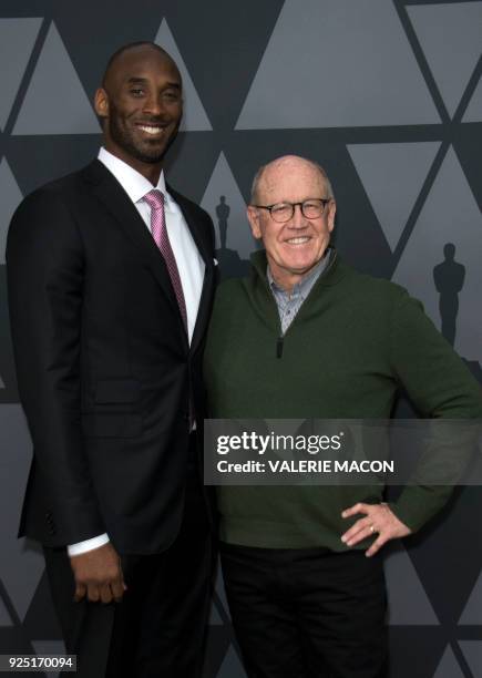 Former NBA star basketball player Kobe Bryant and animator Glen Keane attend the "Oscar Week: Shorts" reception featuring the 2017 Oscar¨-nominated...