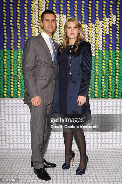 Giorgio Valaguzza and Barbara Berlusconi attend the Thomas Bayrle preview at the Cardi Black Box Gallery on October 29, 2009 in Milan, Italy.