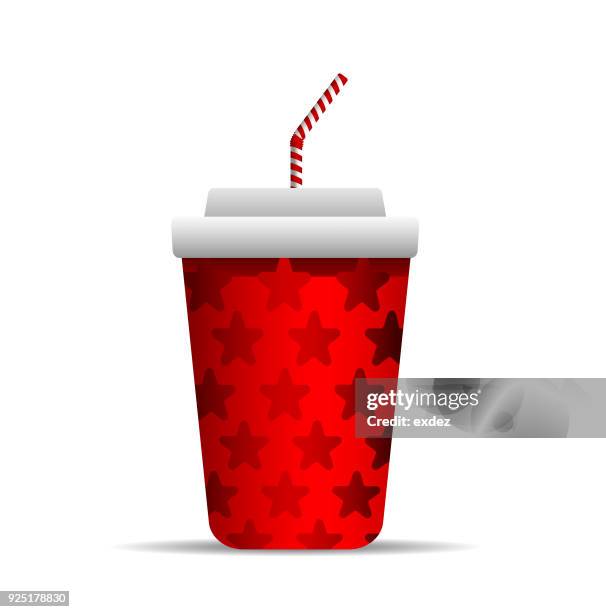 soft drink with straw - plastic straw stock illustrations