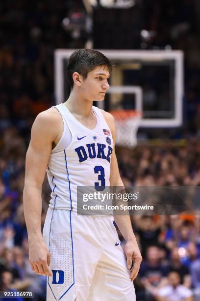 Duke Blue Devils guard Grayson Allen during the men's college basketball game between the Syracuse Orange and the Duke Blue Devils on February 24 at...