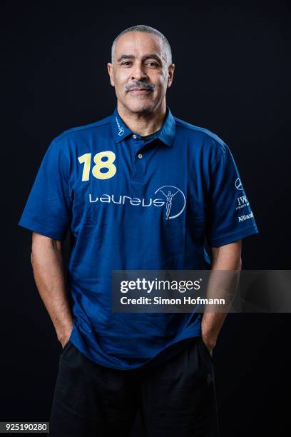 Laureus Academy member Daley Thompson poses prior to the 2018 Laureus World Sports Awards at Le Meridien Beach Plaza Hotel on February 26, 2018 in...