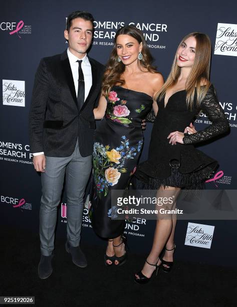 Manolo Gonzalez Vergara, Sofia Vergara and Claudia Vergara arrive at the The Women's Cancer Research Fund's An Unforgettable Evening Benefit Gala at...
