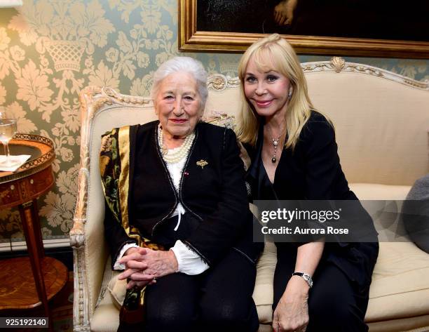 Madame Gilberte Beaux and Ava Roosevelt attend Jean Shafiroff's annual Cocktail party at a at Private Residence on February 27, 2018 in New York City.