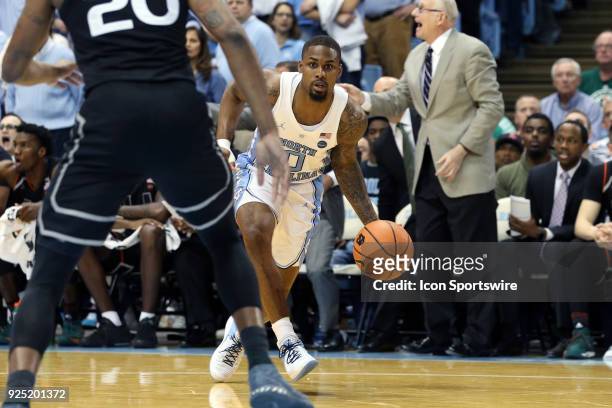 North Carolina's Seventh Woods during the North Carolina Tar Heels game versus the Miami Hurricanes on February 27 at Dean E. Smith Center in Chapel...