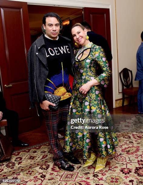 Victor dE Souza and Alyson Cafiero pose at Jean Shafiroff's Annual Cocktail Party at a at Private Residence on February 27, 2018 in New York City.