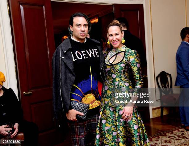 Victor dE Souza and Alyson Cafiero pose at Jean Shafiroff's Annual Cocktail Party at a at Private Residence on February 27, 2018 in New York City.