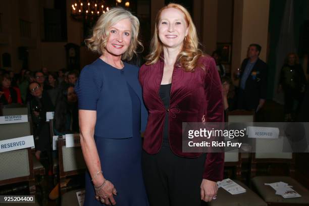 Marilyn Wells and Amy Elaine Wakeland attend the Stories From The Front Line charity program at the Ebell of Los Angeles on February 27, 2018 in Los...