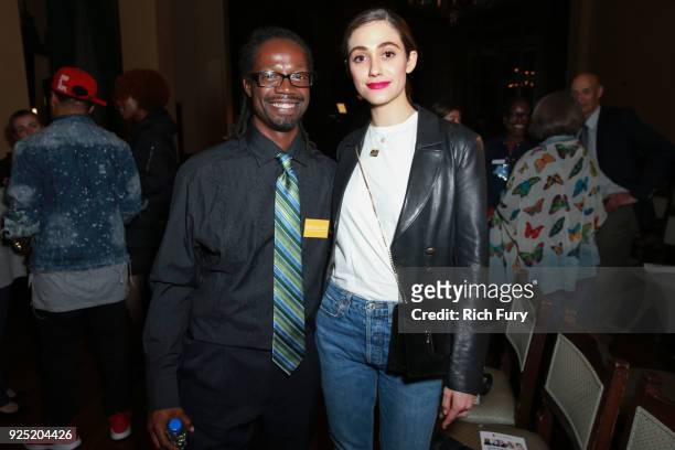 Sam Randolph and Emmy Rossum attend the Stories From The Front Line charity program at the Ebell of Los Angeles on February 27, 2018 in Los Angeles,...