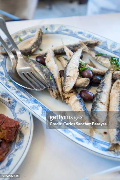 sardines in portugal - portugal food stock pictures, royalty-free photos & images