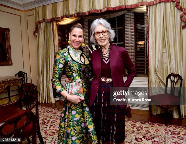 Alyson Cafiero and Barbara Tober Pose at Jean Shafiroff's Annual Cocktail Partyat Private Residence on February 27, 2018 in New York City.