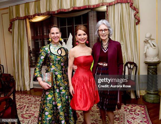 Alyson Cafiero, Jean Shafiroff and Barbara Tober Pose at Jean Shafiroff's Annual Cocktail Party at Private Residence on February 27, 2018 in New York...