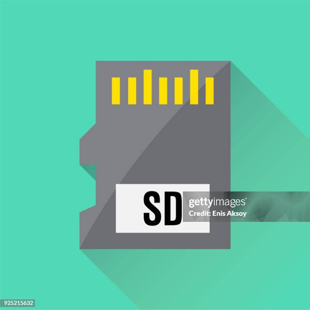 memory card flat icon - save disk icon stock illustrations