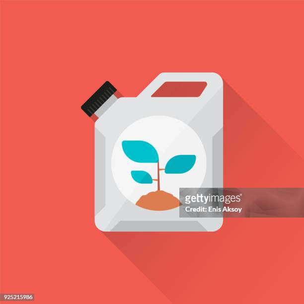 ilustraciones, imágenes clip art, dibujos animados e iconos de stock de bio combustible icono plana - biodiesel