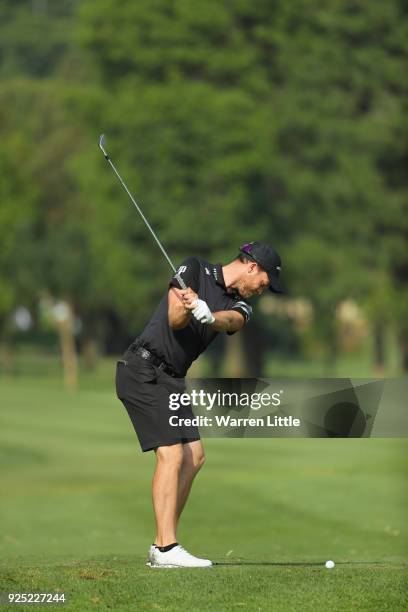 Danny Willett of England in action ahead of the Tshwane Open at Pretoria Country Club on February 28, 2018 in Pretoria, South Africa.