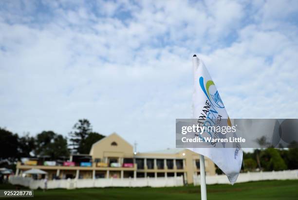 The 18th green is pictured ahead of the Tshwane Open at Pretoria Country Club on February 28, 2018 in Pretoria, South Africa.