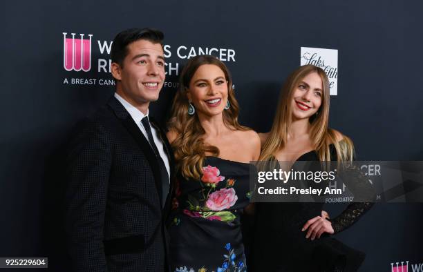 Manolo Gonzalez Vergara, Sofia Vergara and Claudia Vergara attend The Women's Cancer Research Fund's An Unforgettable Evening Benefit Gala - Arrivals...