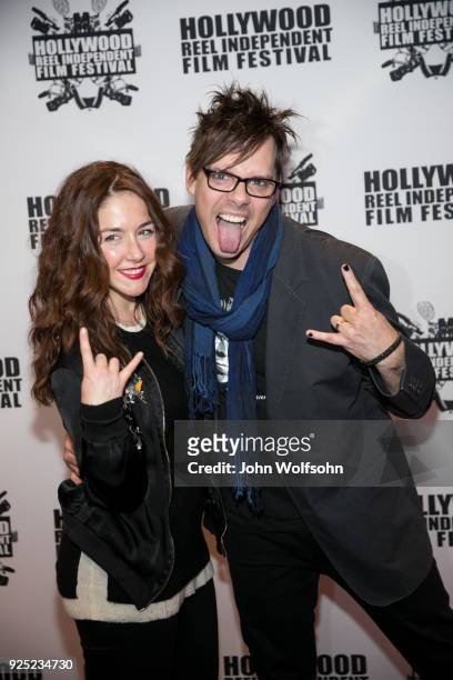 Erin Karpluk and Matthew Currie Holmes arrives at Buckout Road Premiere at the Hollywood Reel Independent Film Festival at Regal Cinemas L.A. Live on...