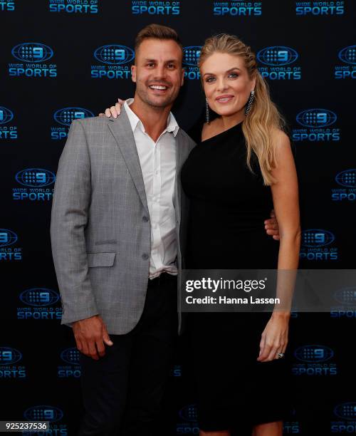 Beau Ryan and Erin Molan attend the Nine Network 2018 NRL Launch at the Australian Maritime Museum on February 28, 2018 in Sydney, Australia.