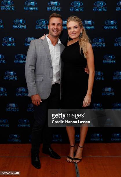 Beau Ryan and Erin Molan attend the Nine Network 2018 NRL Launch at the Australian Maritime Museum on February 28, 2018 in Sydney, Australia.