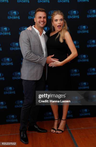 Beau Ryan and Erin Molan attend the Nine Network 2018 NRL Launch at the Australian Maritime Museum on February 28, 2018 in Sydney, Australia.