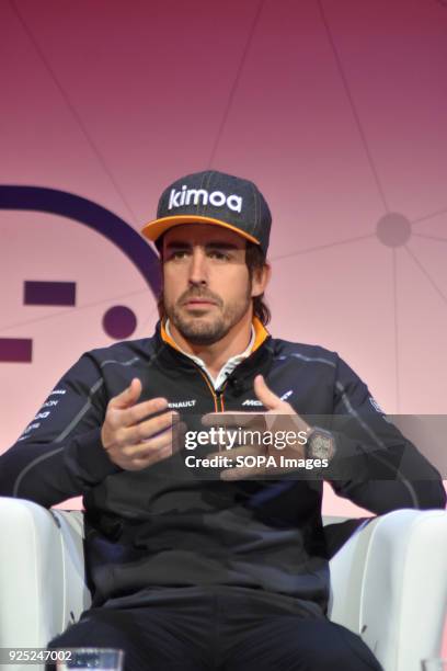 Spanish Driver of Formula 1 and Double Formula 1 World Champion Fernando Alonso during the Conference of The Fourth Industrial Revolution in the...