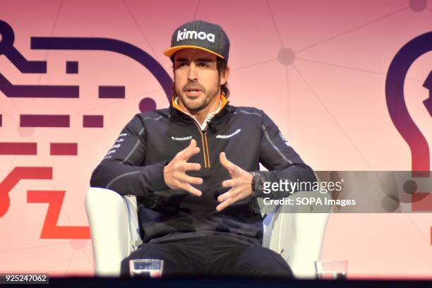 Spanish Driver of Formula 1 and Double Formula 1 World Champion Fernando Alonso during the Conference of The Fourth Industrial Revolution in the...