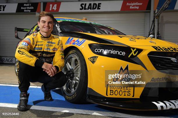 Tim Slade driver of the Freightliner Racing Holden Commodore ZB poses for a photo ahead of this weekend's Supercars Adelaide 500 at Adelaide Street...