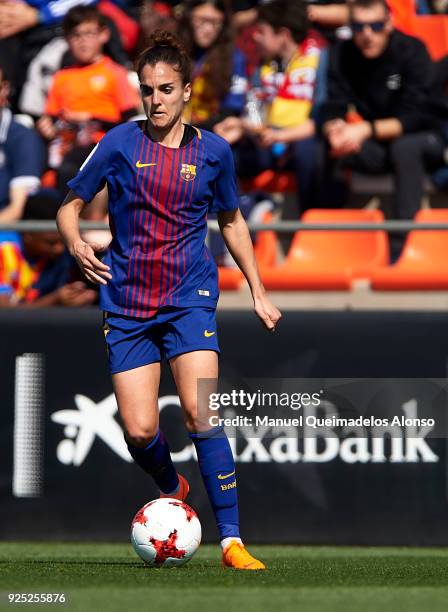 Melanie Serrano of FC Barcelona runs with the ball during the Liga Femenina match between Valencia CF Women and FC Barcelona Women at Francisco...