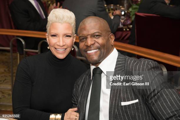 Rebecca King-Crews and Terry Crews attend ICON MANN's 6th ANnual Pre-Oscar Dinner at the Beverly Wilshire Four Seasons Hotel on February 27, 2018 in...