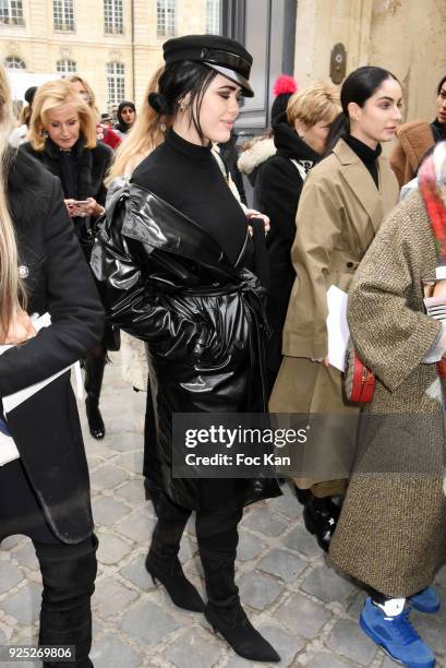 Kristina Bazan attends the Christian Dior show as part of the Paris Fashion Week Womenswear Fall/Winter 2018/2019 on February 27, 2018 in Paris,...