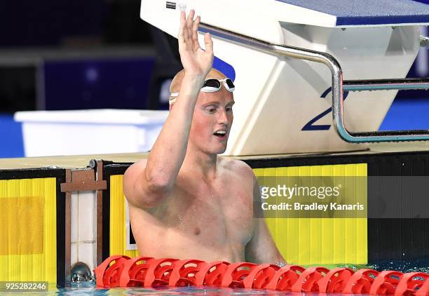 David Morgan wins the final of the Men's 200m Butterfly event during the 2018 Australia Swimming National Trials at the Optus Aquatic Centre on...