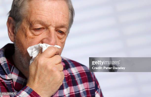 man flu - blowing nose stock pictures, royalty-free photos & images