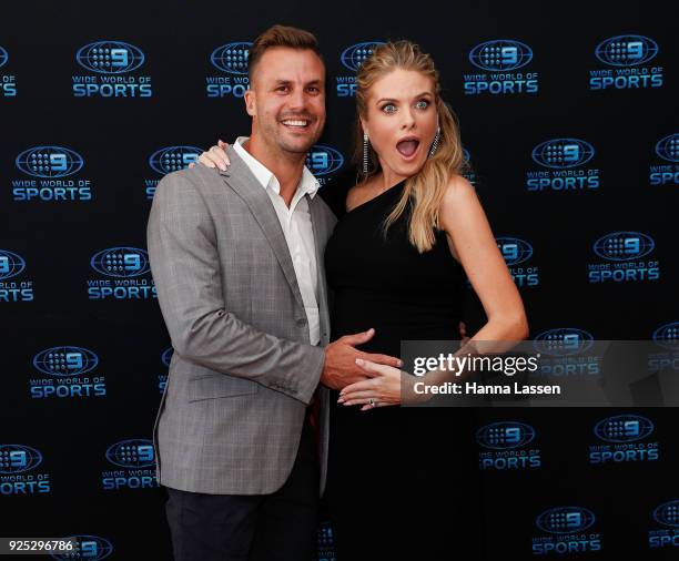 Beau Ryan and Erin Molan attend the Nine Network 2018 NRL Launch at the Australian Maritime Museum on February 28, 2018 in Sydney, Australia.