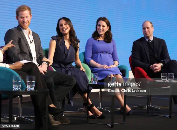 Prince Harry, Meghan Markle, Catherine, Duchess of Cambridge and Prince William, Duke of Cambridge attend the first annual Royal Foundation Forum...
