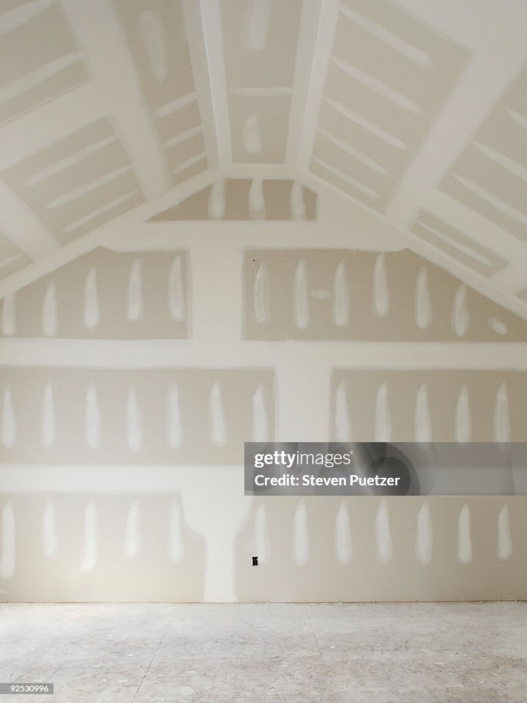 Drywalled room in home