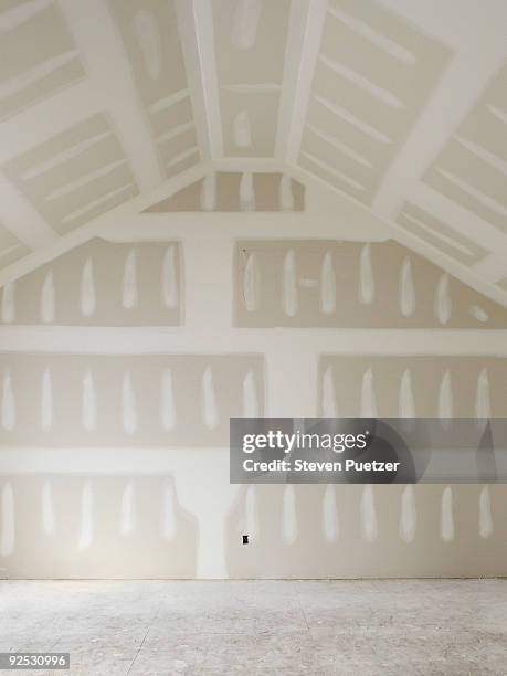 drywalled room in home - plasterboard stock pictures, royalty-free photos & images