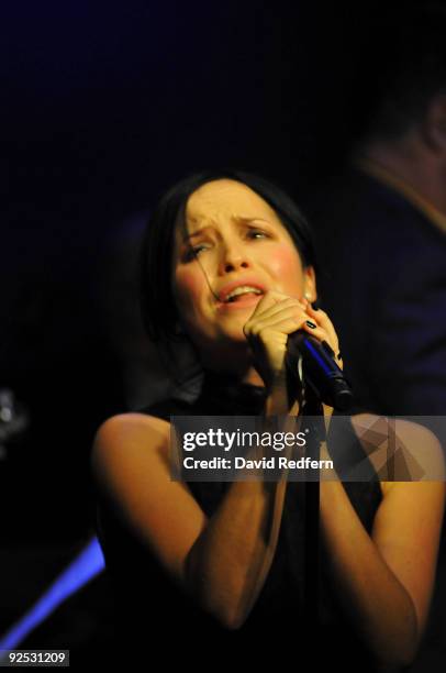Andrea Corr performs on stage with the Ronnie Scotts Big Band to celebrate 50 years of the legendary jazz club at Ronnie Scott's Jazz Club on October...