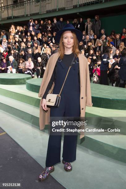 Audrey Marnay attends the Lacoste show as part of the Paris Fashion Week Womenswear Fall/Winter 2018/2019 on February 28, 2018 in Paris, France.