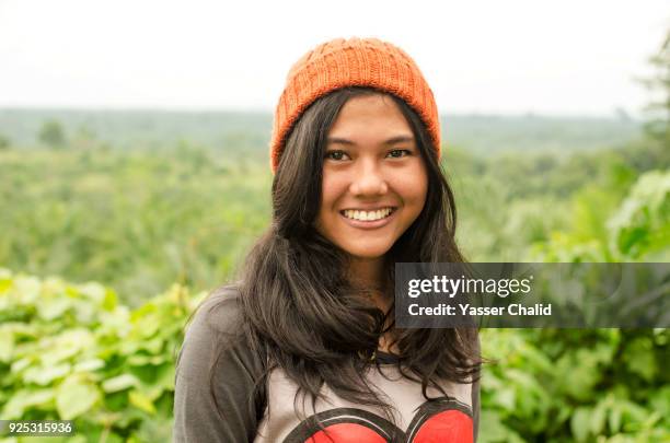 teenage girl portrait - indonesia women stockfoto's en -beelden