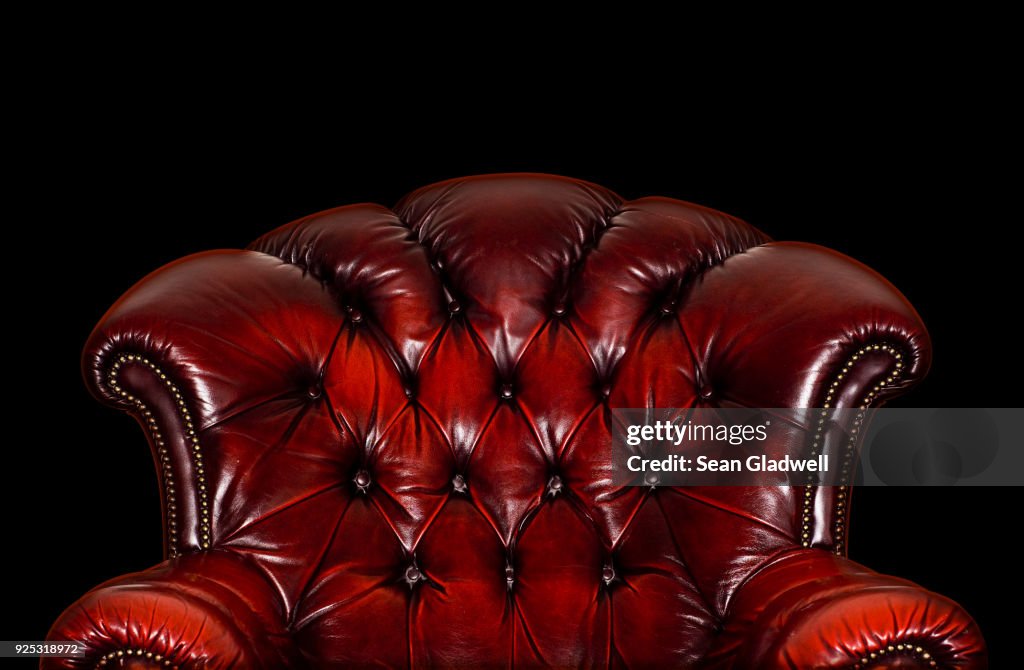 Red leather armchair