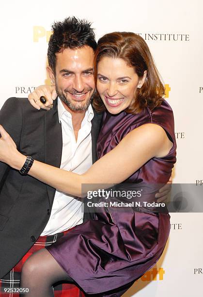 Marc Jacobs and Amy Cappellazzo attend the Pratt Institute Legends Scholarship Benefit at 7 World Trade Center on October 29, 2009 in New York City.