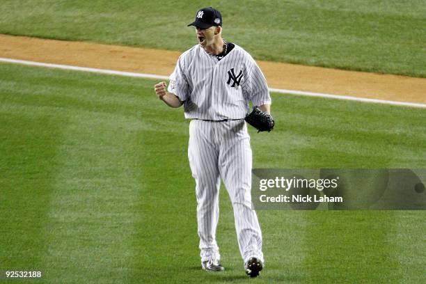 Burnett of the New York Yankees reacts in the seventh inning agaist the Philadelphia Phillies in Game Two of the 2009 MLB World Series at Yankee...