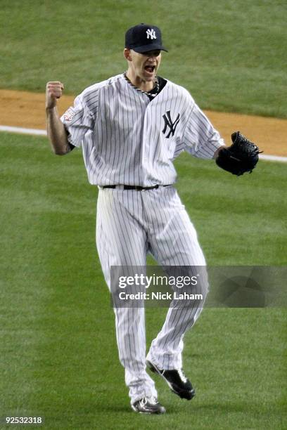 Burnett of the New York Yankees reacts in the seventh inning agaist the Philadelphia Phillies in Game Two of the 2009 MLB World Series at Yankee...