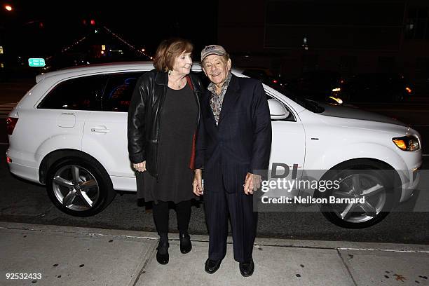 Actors Anne Meara and Jerry Stiller arrive in the Audi Q7 TDI clean diesel to the Project ALS Benefit at Lucky Strike Lanes & Lounge on October 29,...