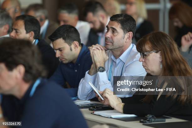 Technical Director Fernando Hierro of Spain listens in to the Technical Workshop during Day 2 of the 2018 FIFA World Cup Russia Team Workshop on...